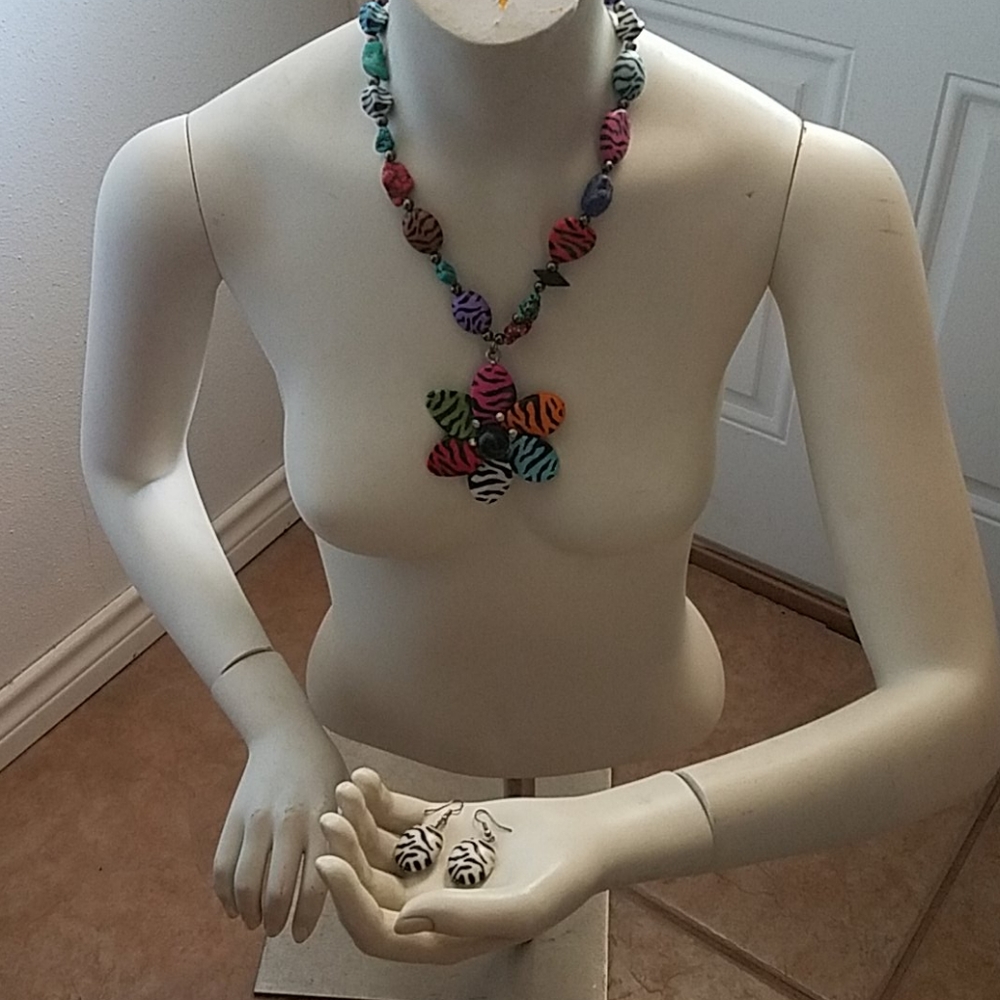 Multicolored Necklace with matching earrings